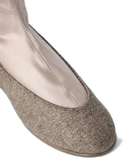 Kiko Kostadinov Proxima Panelled Logo Ballet Boots In Neutral