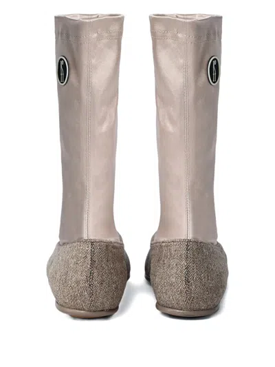 Kiko Kostadinov Proxima Panelled Logo Ballet Boots In Neutral