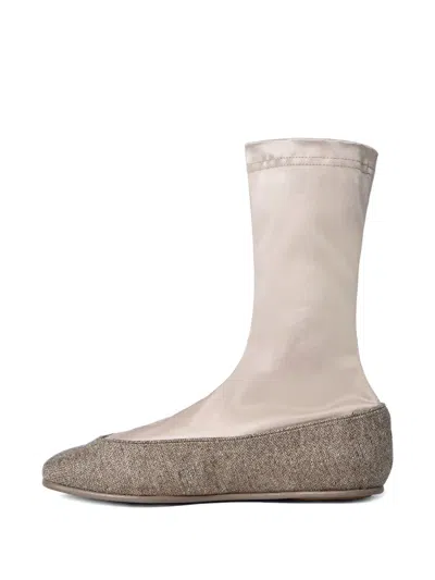 Kiko Kostadinov Proxima Panelled Logo Ballet Boots In Neutral