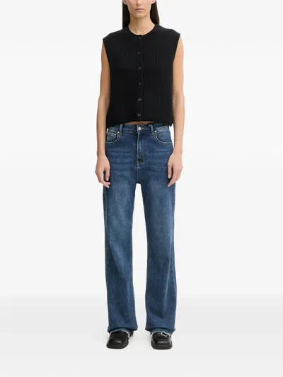 Marc O'polo Button Sleeveless Top In Black
