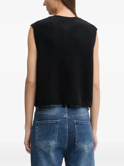 Marc O'polo Button Sleeveless Top In Black