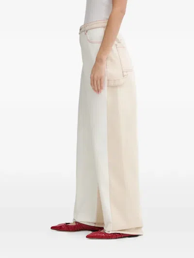 Stine Goya Stitch-detail Cotton Jeans In Neutral