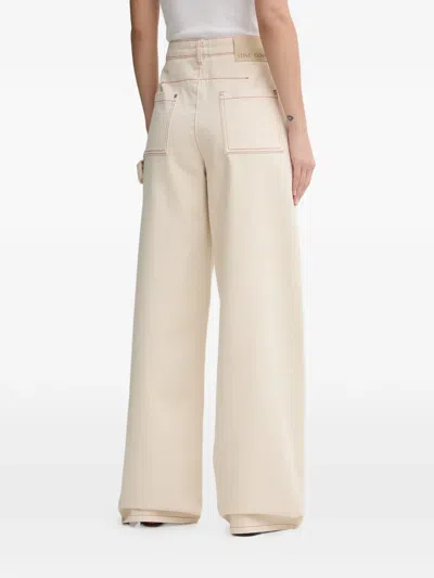 Stine Goya Stitch-detail Cotton Jeans In Neutral