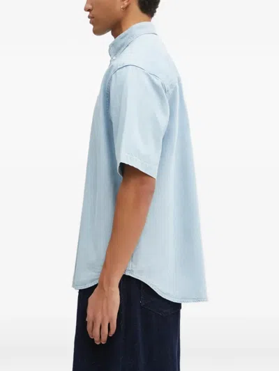 Aape By A Bathing Ape Now Buttoned Patch Shirt In Blue