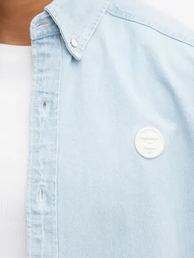 Aape By A Bathing Ape Now Buttoned Patch Shirt In Blue