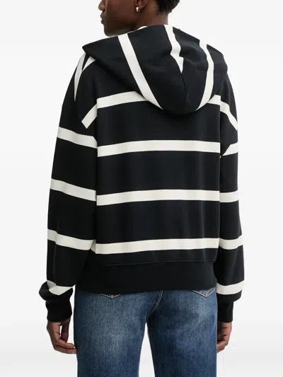 Marc O'polo Striped Hoodie In Black