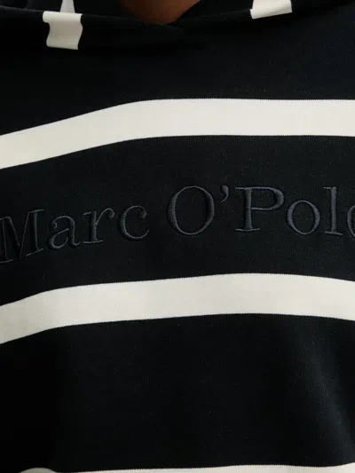 Marc O'polo Striped Hoodie In Black