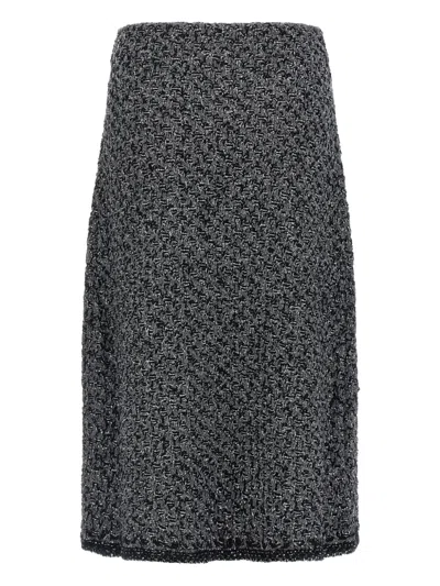 Fabiana Filippi Elastic-waistband Midi Skirt In Gray