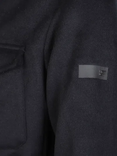 P.m.d.s Quilted Hooded Shirt In Blue