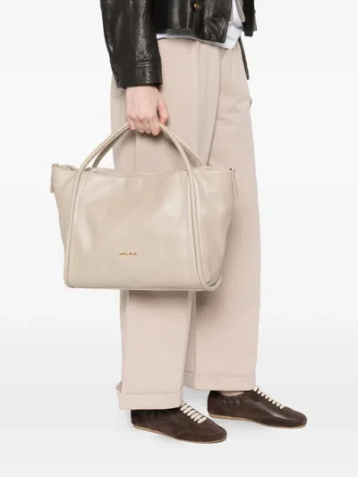 Marc Ellis Logo-plaque Tote Bag In Nude