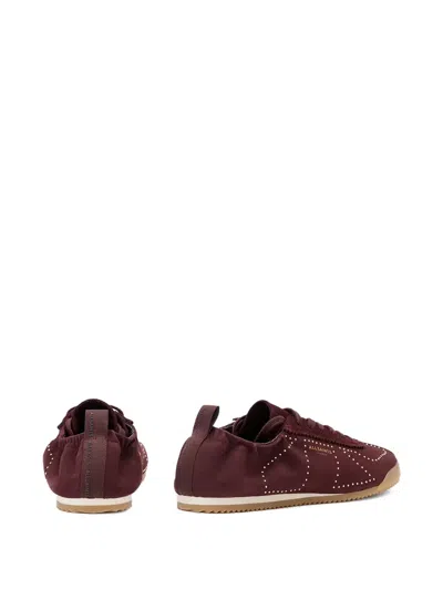 Allsaints Kenny Studded Lace-up Sneakers In Brown