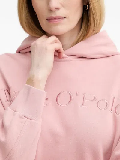 Marc O'polo Embroidered-logo Hoodie In Pink