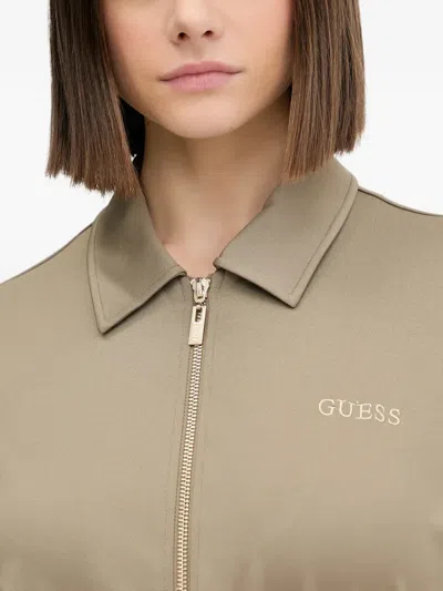 Guess Usa Zip-up Pocket Mini Dress In Green