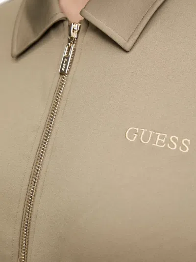 Guess Usa Zip-up Pocket Mini Dress In Green