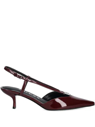 Guess Usa Pointed-toe Strap Heeled Pumps In Burgundy