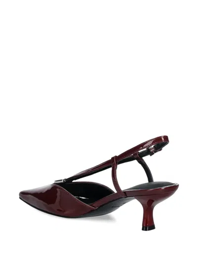 Guess Usa Pointed-toe Strap Heeled Pumps In Burgundy