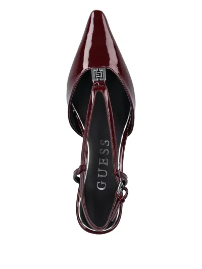 Guess Usa Pointed-toe Strap Heeled Pumps In Burgundy
