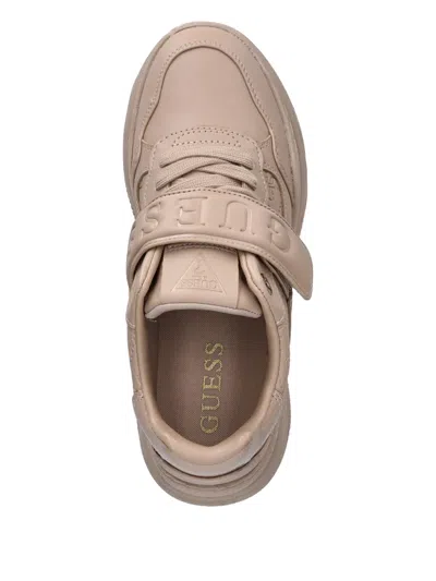 Guess Usa Helinn Embossed Strap Sneakers In Neutral