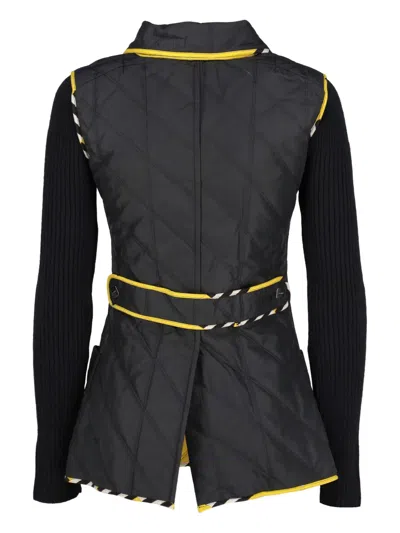 Pre-owned Fendi Quilted Collar Jacket In Black
