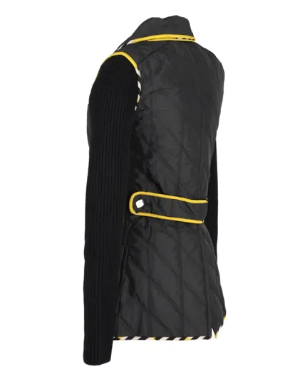 Pre-owned Fendi Quilted Collar Jacket In Black