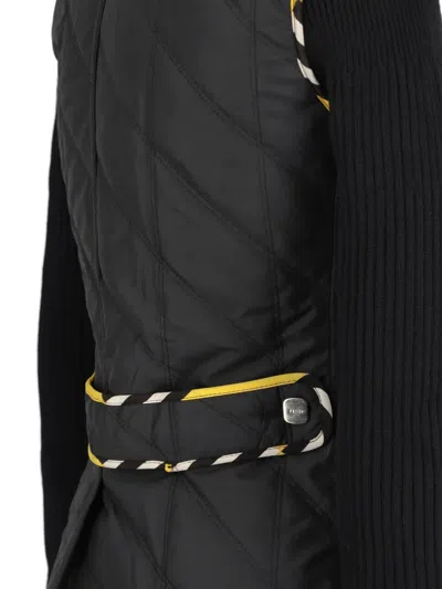 Pre-owned Fendi Quilted Collar Jacket In Black