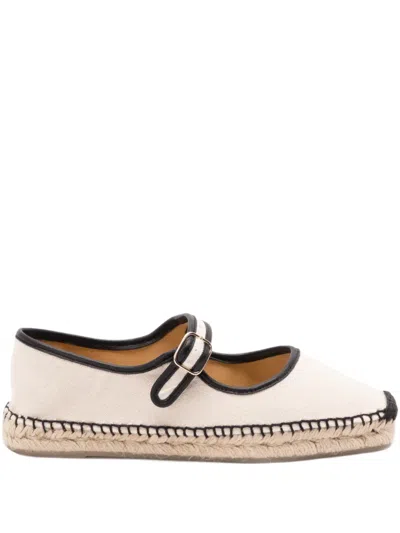 Castaã±er Buckled Piped Espadrilles In Neutral