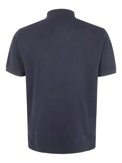 Stone Island Short Sleeve Polo Shirt Straight Fit Collar In Black