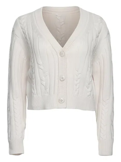 Twp Hemingway Cable-knit Buttoned Cardigan In White