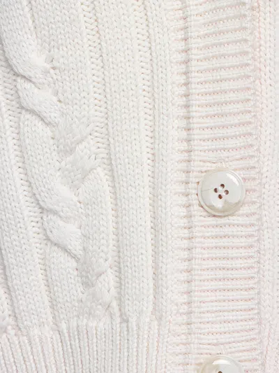 Twp Hemingway Cable-knit Buttoned Cardigan In White
