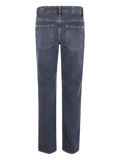 7 For All Mankind Calie Straight Leg Stormwave Denim Trousers In Blue
