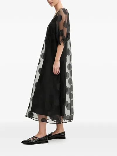 Stine Goya Polka-dot Midi Dress In Black