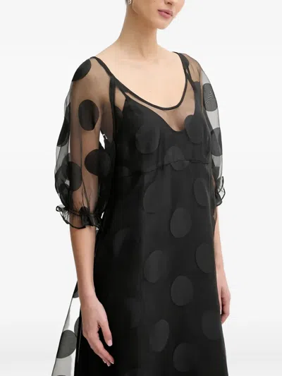 Stine Goya Polka-dot Midi Dress In Black