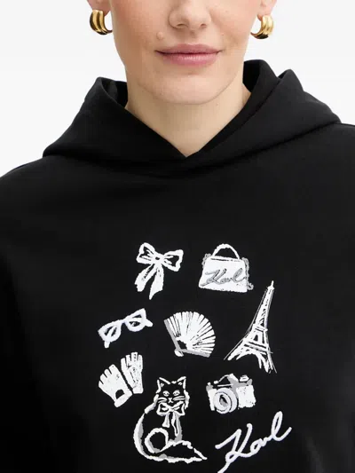 Karl Lagerfeld Graphic-print Hoodie In Black