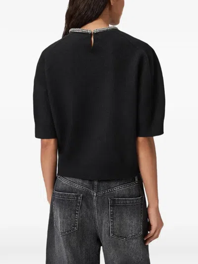 Allsaints Odell Embellished Short-sleeve T-shirt In Black