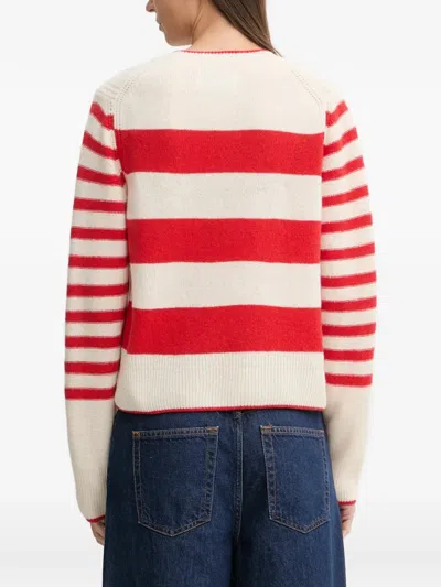 Marc O'polo Striped Crew-neck Sweater In Neutral