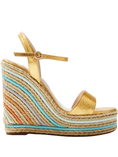Sophia Webster Raffia Wedge Sandals In Multi