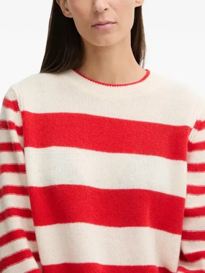 Marc O'polo Striped Crew-neck Sweater In Neutral