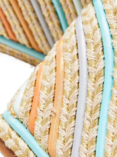 Sophia Webster Raffia Wedge Sandals In Multi