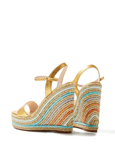 Sophia Webster Raffia Wedge Sandals In Multi