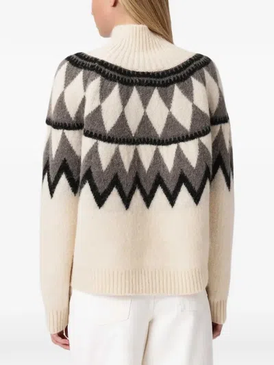 Allsaints Tara Geometric-pattern Sweater In Neutral