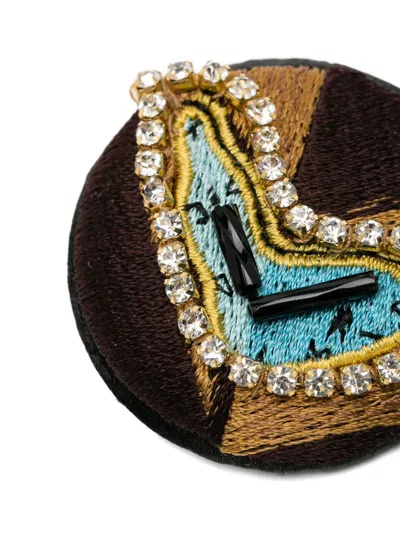 Undercover Rhinestone Heart Brooch In Multi