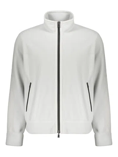 Herno Long-sleeved Stand-up Collar Sweatshirt In White