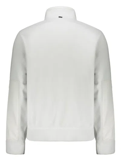 Herno Long-sleeved Stand-up Collar Sweatshirt In White