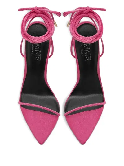 Femme La Point-toe Ankle Tie Luce Sandals In Pink
