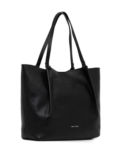 Marc O'polo Medium Pebbled Tote Bag In Black