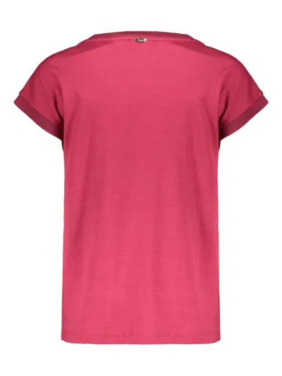 Herno Short-sleeve Wool T-shirt In Pink