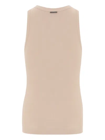 Brunello Cucinelli Ribbed Tank Top In Neutral