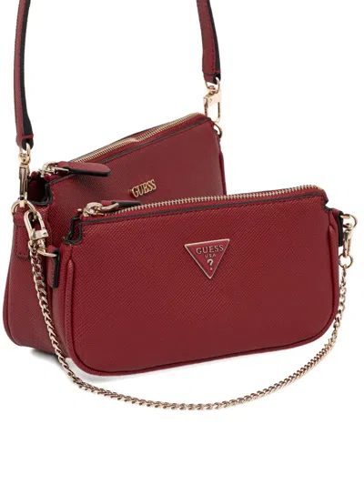 Guess Usa Noelle Chain Satchel Cross Body Bag In Red