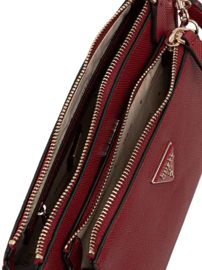 Guess Usa Noelle Chain Satchel Cross Body Bag In Red