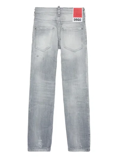 Dsquared2 Five-pocket Logo-patch Jeans In Gray
